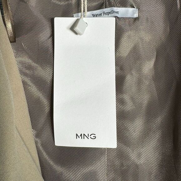 NEW MNG Mango Tie Waist Open Front Trench Coat Water Resistant Women’s XS - Picture 6 of 7